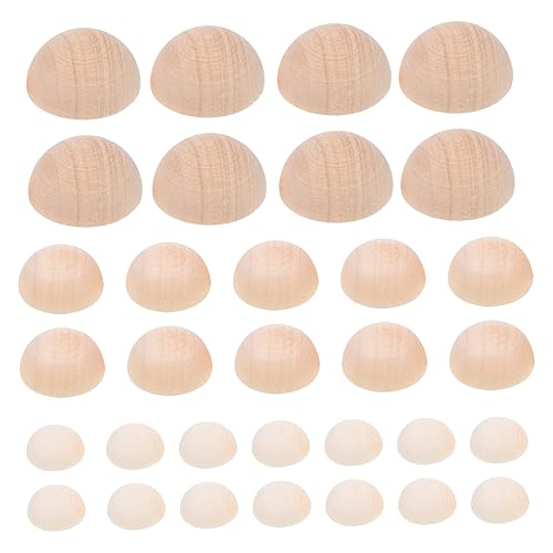 AKOOSY 150Stücke Halbkugeln Holz Unfertige Holzperlen für DIY Projekte Verschiedene für Bastelarbeiten Schmuckherstellung und Dekoration von AKOOSY