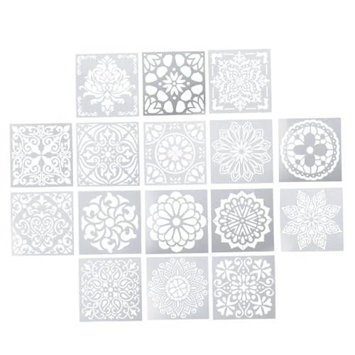 AKOOSY 16 Stück Mandala-vorlage Mandala-schablonen Mandala-malerei Malschablonen Für Wände Schablonen Formen Schablonen Zum Malen Formen Zum Zeichnen Von Mandalas Malvorlage Das Haustier von AKOOSY