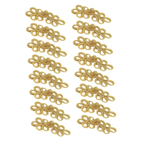 AKOOSY 16 Stück Teiliges Chinesischer Knoten Knöpfe in Gold und Silber Feine Zarte Nähknöpfe für Kleidung Vielseitig Einsetzbar für DIY Ersatzknöpfe für Traditionelle und Moderne Outfits von AKOOSY