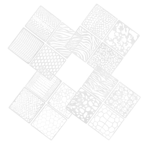 AKOOSY 16 Stück Teiliges Tierhaut Malschablonen für Kreative DIY Projekte Wiederverwendbare Vorlagen für Malerei Wanddekoration und Scrapbooking mit Verschiedenen Mustern von AKOOSY