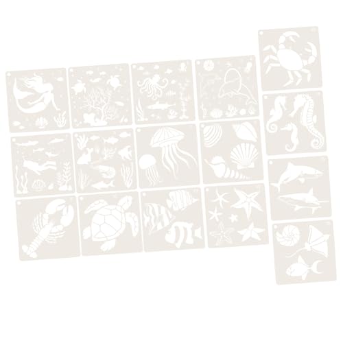 AKOOSY 16 Stück Teiliges Unterwasserwelt Schablonen aus Pet Große Motive für Wand und Türmalerei Wiederverwendbare Malvorlagen für DIY Vielseitig für Basteln Scrapbooking Holz und AKOOSY 16 Stück Teiliges Unterwasserwelt Schablonen aus Pet Große Motive für Wand und Türmalerei Wiederverwendbare Malvorlagen für DIY Vielseitig für Basteln Scrapbooking Holz und von AKOOSY