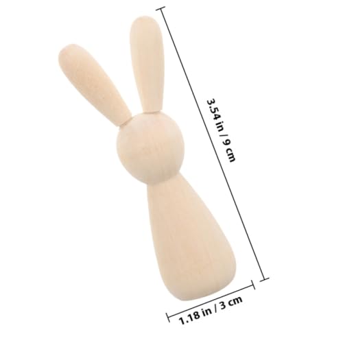 AKOOSY 16 Stück Teiliges Unvollendete Holzhasenfiguren Robuste Mini holzkaninchen zum Bemalen Glatte Kanten Sichere DIY bastelmaterialien für Vielseitige Holzdeko für Haus und Ostern von AKOOSY