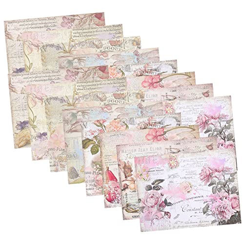 AKOOSY 16 Stück Teiliges Vintage Scrapbook Papiere Retro Hintergrundpapiere für DIY Projekte Journal Kartenherstellung und Kreative Bastelarbeiten zum Dekorieren und Verpacken von AKOOSY