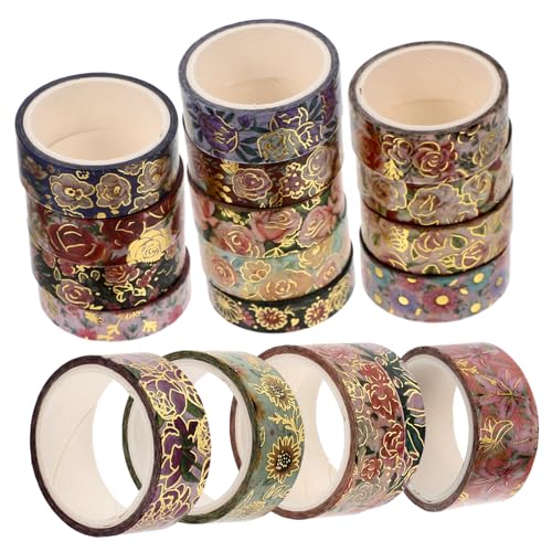 AKOOSY 18 Rollen Washi Tape mit Goldfolien Blumenmuster Selbstklebendes Dekoratives Klebeband für DIY Basteln Scrapbooking Journaling Vielseitig Einsetzbar Farbenfroh und Leicht Ablösbar AKOOSY 18 Rollen Washi Tape mit Goldfolien Blumenmuster Selbstklebendes Dekoratives Klebeband für DIY Basteln Scrapbooking Journaling Vielseitig Einsetzbar Farbenfroh und Leicht Ablösbar von AKOOSY