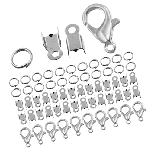 AKOOSY 1Satz DIY Schmuckverschluss Set Teile Hummerverschlüsse Sprungringe und Kordendkappen für Armbänder für Schmuckherstellung und Projekte AKOOSY 1Satz DIY Schmuckverschluss Set Teile Hummerverschlüsse Sprungringe und Kordendkappen für Armbänder für Schmuckherstellung und Projekte von AKOOSY