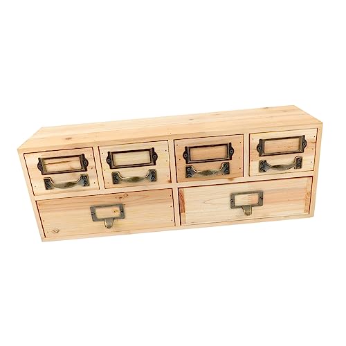 AKOOSY 1Stück Holz Kommode Schrank Vintage Desktop Aufbewahrungsbox für Schminke und Kosmetik Design für Schlafzimmer Büro und Wohnzimmer und Langlebig von AKOOSY