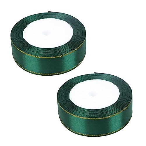 AKOOSY 2 Rolle 22 Geschenkstreifen Hochzeitsdekorationen Junge doppelt Chiffon seidig seidenband ribbon geschenkpakete Geschenkbandrolle Festliches Geschenkband DIY-Bänder Green von AKOOSY