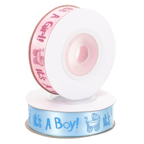 AKOOSY 2 Rollen Babyparty Geschenkband Satinband für Junge und Mädchen Strapazierfähiges Dekoband Yards Blau Multifunktionales DIY Geschenk Partydekorationsband AKOOSY 2 Rollen Babyparty Geschenkband Satinband für Junge und Mädchen Strapazierfähiges Dekoband Yards Blau Multifunktionales DIY Geschenk Partydekorationsband von AKOOSY