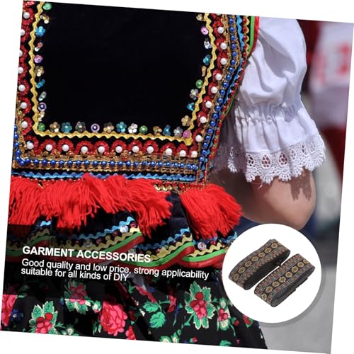 AKOOSY 2 Rollen Breites Ethnisches Jacquard spitzenband Strapazierfähiges Knitterfreies Webband für DIY Geschenkverpackung und Bekleidungszubehör Vielseitiges Dekorationsband von AKOOSY