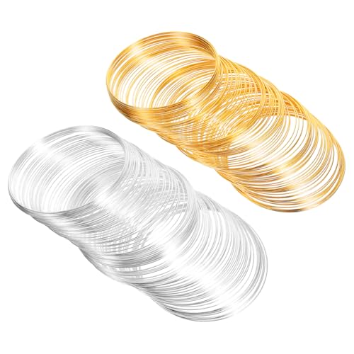 AKOOSY 2 Rollen Edelstahldraht Schmuckdraht Flexible Rostfreie Basteldrähte in Gold und Silber für DIY Perlenarbeiten Schmuckherstellung Drahtbiegung Langlebig Vielseitig Einsetzbar von AKOOSY