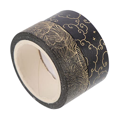 AKOOSY 2 Rollen Scrapbooking Klebeband mit Hot Stamping DIY Bastelband für Planer Dekoration Selbstklebend Papierband mit Goldenen Wolken und Blattmustern AKOOSY 2 Rollen Scrapbooking Klebeband mit Hot Stamping DIY Bastelband für Planer Dekoration Selbstklebend Papierband mit Goldenen Wolken und Blattmustern von AKOOSY