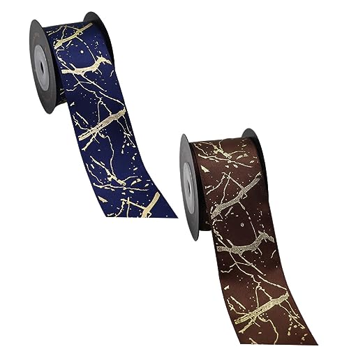 AKOOSY 2 Rollen Verpackungs Band Elegant Farbig Satinband Schleife Dekorativ Schimmernd Wickeln Herstellung Gold Weihnachtsband Metallisch Stoffband Zum Verpacken Blue Polyester AKOOSY 2 Rollen Verpackungs Band Elegant Farbig Satinband Schleife Dekorativ Schimmernd Wickeln Herstellung Gold Weihnachtsband Metallisch Stoffband Zum Verpacken Blue Polyester von AKOOSY