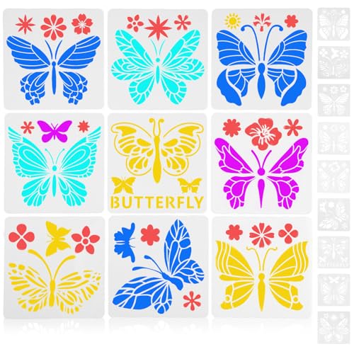 AKOOSY 2 Sätze Schmetterling Schablonen für Malen DIY Bastelset Malvorlagen Wiederverwendbar Glatte Kanten Sicher für Wand Leinwand Dekoration AKOOSY 2 Sätze Schmetterling Schablonen für Malen DIY Bastelset Malvorlagen Wiederverwendbar Glatte Kanten Sicher für Wand Leinwand Dekoration von AKOOSY