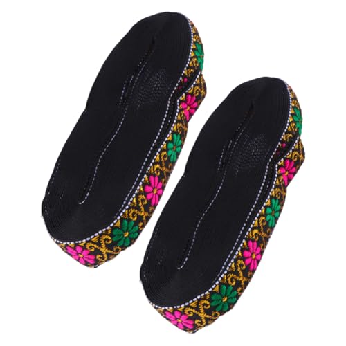 AKOOSY 2 Stück Bestickte Gardinen spitzenborte Breit Ethnisches Blumenmuster Jacquard webband Schwarzer Stickereibesatz Vielseitig für DIY Kleidung Vorhänge Dekoration von AKOOSY