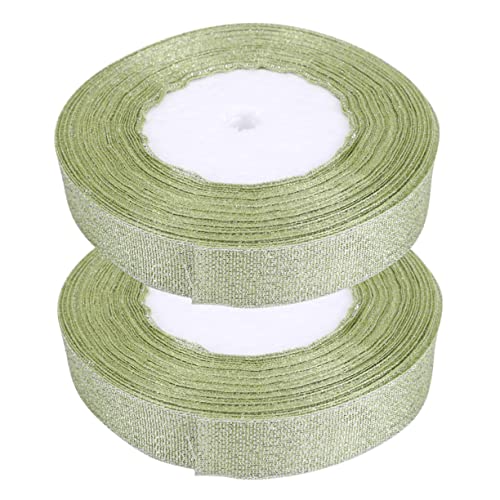 AKOOSY 2 Stück Buntes Zwiebelgürtel Dekorationen kariertes Band dünn Chiffon weißes Band Party hochzeitsgeschenk Bänder zum Geburtstag Haarbänder Bandband Polyester Green von AKOOSY