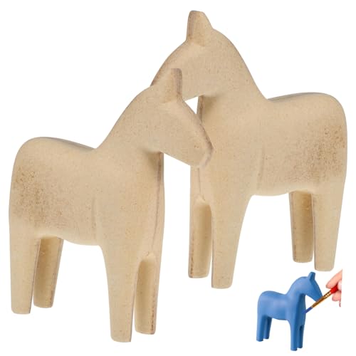 AKOOSY 2 Stück DIY Holzpferd Ornament Unvollendete Holzfiguren für Bastelprojekte Kreative Dekoration für Zuhause AKOOSY 2 Stück DIY Holzpferd Ornament Unvollendete Holzfiguren für Bastelprojekte Kreative Dekoration für Zuhause von AKOOSY