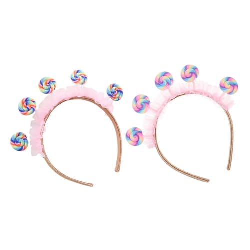 AKOOSY 2 Stück Lollipop Stirnband Haarreif Süßer Kopfschmuck für Mädchen Party Geburtstag Kostüm Karneval Kreatives Bequemes Haarschmuck Accessoire von AKOOSY