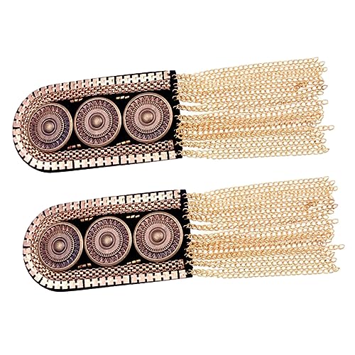 AKOOSY 2 Stück Luxuriöse Teilig Metall Schulterklappen mit Quasten Langlebige Elegantes Design Kostüm und Uniform Accessoires für Herren für Party und Bühnenauftritte von AKOOSY