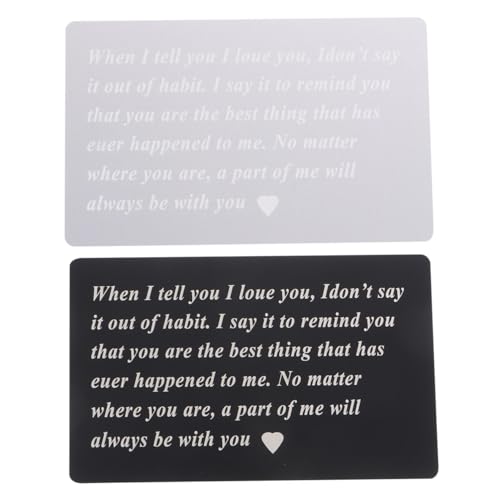 AKOOSY 2 Stück Romantische Gravierte Geldbörsenkarten Hochwertige Langlebig und Stabil als Jubiläums Valentinstagsgeschenk für Stilvolle Liebeserklärung AKOOSY 2 Stück Romantische Gravierte Geldbörsenkarten Hochwertige Langlebig und Stabil als Jubiläums Valentinstagsgeschenk für Stilvolle Liebeserklärung von AKOOSY