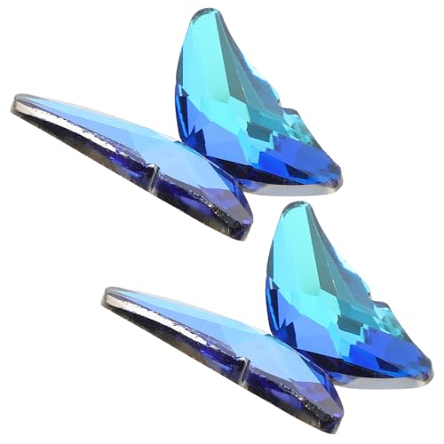 AKOOSY 2 Stück Schmetterling Applikation Strass Schuhverschluss mit Kristallbesatz Goldfarbene DIY Schuh Kleidungsdeko Eleganter Anstecker für Handtaschen und Nähprojekte von AKOOSY