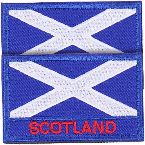 AKOOSY 2 Stück Schottland Flaggen Aufnäher Gestickt Strapazierfähige Patches zum Aufbügeln für Jeans Jacken Rucksäcke Kleidung Reparatur Dekorativ und Langlebig von AKOOSY