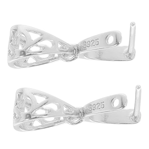 AKOOSY 2 Stück Silberne Schmuckverbinder mit Sicherem Verschluss für Halsketten und Armbänder Metallanhängerverschluss für DIY Schmuckherstellung Vielseitige Klemmbügel für von AKOOSY