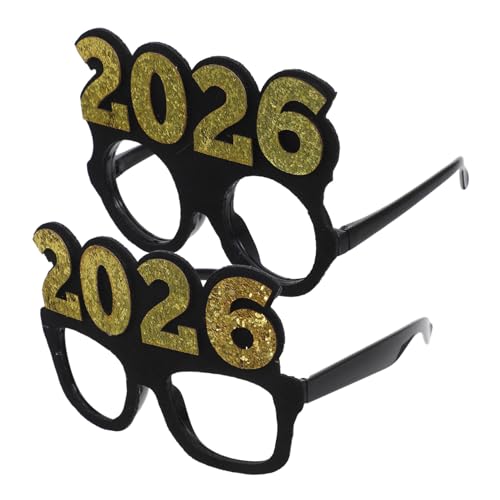 AKOOSY 2 Stück Silvester Brille Schwarz-gold Glitzer Partybrille Foto Requisite Leichtes Kunststoffgestell Robust Tragbar Für Neujahrsfeier Festival Zubehör AKOOSY 2 Stück Silvester Brille Schwarz-gold Glitzer Partybrille Foto Requisite Leichtes Kunststoffgestell Robust Tragbar Für Neujahrsfeier Festival Zubehör von AKOOSY