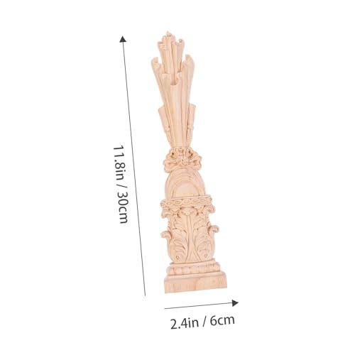 AKOOSY 2 Stück Teiliges Holzornament Roman Säulenform Unlackierte Holzapplikationen für Möbel Kamin Deko Leicht zu Bemalen Vintage Stil Holzverzierung für Zuhause von AKOOSY