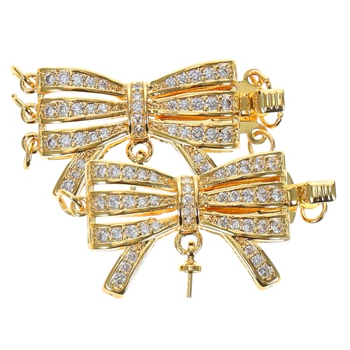 AKOOSY 2 Stück Teiliges Schmuckverbinder Goldfarbenem Mehrreihiger Kettenverschluss für DIY Halsketten und Armbänder Praktisch zum Schichten und Reparieren von Schmuck Vielseitig von AKOOSY