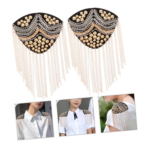 AKOOSY 2 Stück Teiliges Schulter Epaulett mit Nieten und Quasten Punkiges Ketten Design Auffälliger Schulter Schmuck für Damen Strapazierfähiges Accessoire zur Individuellen Outfit AKOOSY 2 Stück Teiliges Schulter Epaulett mit Nieten und Quasten Punkiges Ketten Design Auffälliger Schulter Schmuck für Damen Strapazierfähiges Accessoire zur Individuellen Outfit von AKOOSY