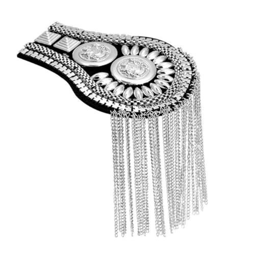 AKOOSY 2 Stück Teiliges Silberne Quasten Schulterklappen Broschen aus Zinklegierung Modische Kostüm Accessoires für Damen und Herren Leichte und Langlebige Schmuck Anstecker für Blazer AKOOSY 2 Stück Teiliges Silberne Quasten Schulterklappen Broschen aus Zinklegierung Modische Kostüm Accessoires für Damen und Herren Leichte und Langlebige Schmuck Anstecker für Blazer von AKOOSY