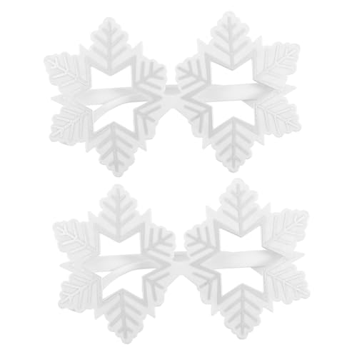 AKOOSY 2 Stück Weihnachtsbrillen Schneeflocken Fotorequisiten aus Leichte Partybrillen Deko für Weihnachten Wiederverwendbar Komfortabel für Weihnachtsfeier und Familienfotos von AKOOSY