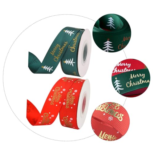 AKOOSY 2 Stück Weihnachtsschleifenband Breit Geschenkband mit Schneeflockenmuster Dickes Glattes Dekoband für Weihnachtsbaum Deko Geschenkverpackung und Festtagsdeko von AKOOSY