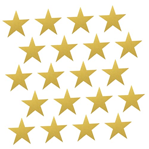 AKOOSY 20 Stück Glitzernde Goldene Fünfzackige Sterne Papier Ausschnitte für DIY Dekoration für Klassenzimmer Partys und Kreative Bastelprojekte von AKOOSY