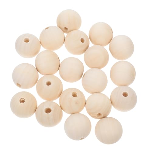 AKOOSY 20 Stück Große Runde Holzkugeln mit Loch für Makramee Schmuck DIY Basteln Natürliche Holzperlen als Spacer Beads für Armbänder Schlüsselanhänger Dekorative Halsketten AKOOSY 20 Stück Große Runde Holzkugeln mit Loch für Makramee Schmuck DIY Basteln Natürliche Holzperlen als Spacer Beads für Armbänder Schlüsselanhänger Dekorative Halsketten von AKOOSY