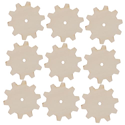 AKOOSY 20 Stück Holz Gear Ausgeschnittene Scheiben für Diy Bastelprojekte Unbehandelte Holzplatten für Gestaltung für Dekoration und Kunsthandwerk von AKOOSY