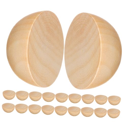 AKOOSY 20 Stück Holzkugeldekoration Halbkugeln aus Holz zum Basteln halbe Holzkugeln zum Basteln halbe Holzperlen zum Basteln unvollendete Holzkugel Halbperlen aus Holz Lotusbaum Beige AKOOSY 20 Stück Holzkugeldekoration Halbkugeln aus Holz zum Basteln halbe Holzkugeln zum Basteln halbe Holzperlen zum Basteln unvollendete Holzkugel Halbperlen aus Holz Lotusbaum Beige von AKOOSY