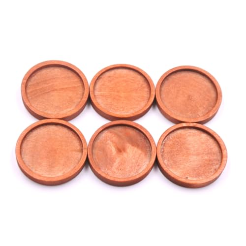 AKOOSY 20 Stück Holzrundtabletts Außendurchmesser Innendurchmesser Kaffeebraun Runde Bastelunterlagen für DIY Schmuckanhänger Broschen Cabochons Kreative Schmuckherstellung von AKOOSY