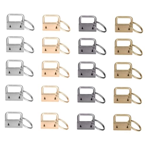 AKOOSY 20 Stück Mehrfarbige Metall Schlüsselband Endklemmen Teilig mit Schlüsselring DIY Zubehör für Taschen Armbänder und Gürtel in Silber Gold Schwarz Bronze AKOOSY 20 Stück Mehrfarbige Metall Schlüsselband Endklemmen Teilig mit Schlüsselring DIY Zubehör für Taschen Armbänder und Gürtel in Silber Gold Schwarz Bronze von AKOOSY