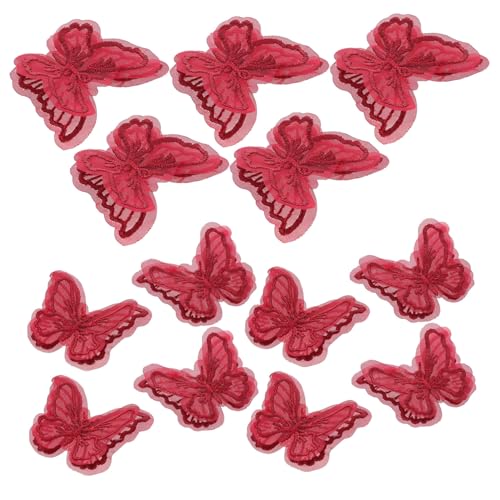 AKOOSY 20 Stück Teiliges Bestickte Spitzen Schmetterlingsaufnäher Gestickte Applikationen für Kleidung Diy Hochzeitskleider Brautmode Haarschmuck Vielseitige Handwerksdeko Weinrot AKOOSY 20 Stück Teiliges Bestickte Spitzen Schmetterlingsaufnäher Gestickte Applikationen für Kleidung Diy Hochzeitskleider Brautmode Haarschmuck Vielseitige Handwerksdeko Weinrot von AKOOSY