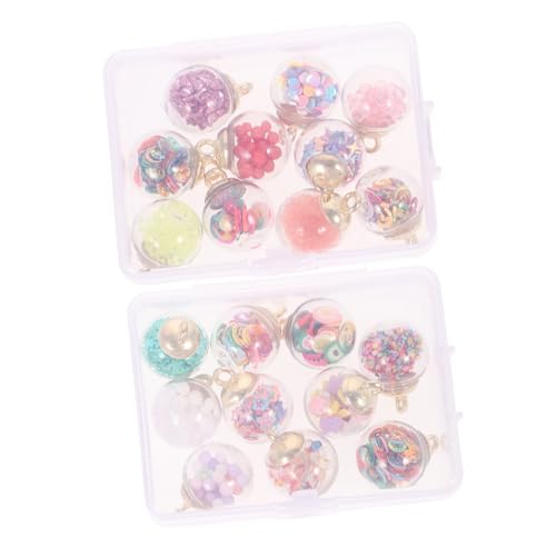 AKOOSY 20 Stück Teiliges Glasperlen Charms mit Aufhängeschlaufe für DIY Schmuckherstellung Transparente Glasanhänger für Halsketten Armbänder Schlüsselanhänger Basteln und Handarbeiten von AKOOSY
