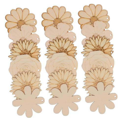 AKOOSY 20 Stück Teiliges Holzblumen Bastelset zum Bemalen Leichte Robuste Cartoon Blumenanhänger aus Naturholz für DIY Kreative Dekoration für Wand und Tisch Inklusive Aufhängeschnur AKOOSY 20 Stück Teiliges Holzblumen Bastelset zum Bemalen Leichte Robuste Cartoon Blumenanhänger aus Naturholz für DIY Kreative Dekoration für Wand und Tisch Inklusive Aufhängeschnur von AKOOSY