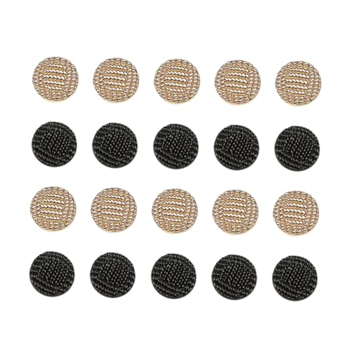 AKOOSY 20 Stück Teiliges Metallknöpfe für Kleidung Unisex Runde Knöpfe in Gold und Schwarz Vielseitige Accessoires für Mäntel Jacken Taschen Leichte Dekorative Ersatzknöpfe zum Nähen und von AKOOSY