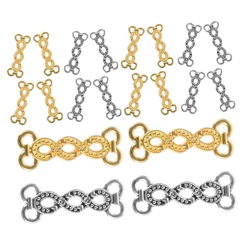 AKOOSY 20 Stück Teiliges Schmuckverbinder DIY Armband Kettenverlängerung mit Blumen design Vielseitige Charm Links für Flexible Halsketten Armbandgestaltung Antikes Silber und Goldfarben von AKOOSY