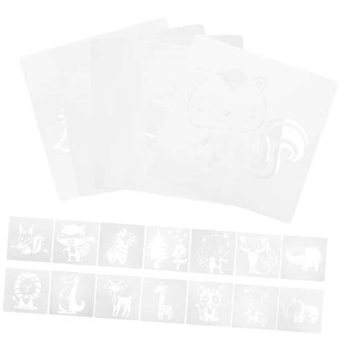 AKOOSY 20 Stück Teiliges Tiere Zeichenschablonen aus Kunststoff für Wiederverwendbare Malvorlagen mit Feinen Details für DIY Basteln Scrapbooking Grußkarten und Wanddekoration von AKOOSY