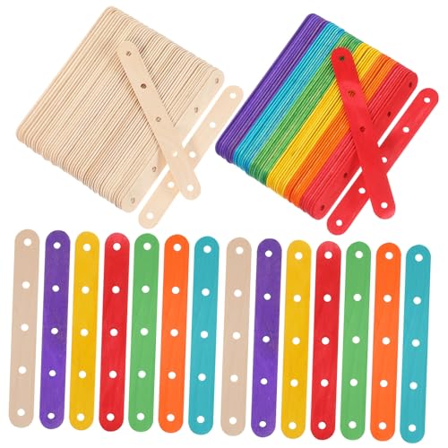 AKOOSY 200 Stk. Teiliges Bunte und Naturfarbene Holzstäbchen mit Löchern Vielseitige Glatte Eisstiele zum Basteln Scrapbooking und DIY Dekoration für Erwachsene AKOOSY 200 Stk. Teiliges Bunte und Naturfarbene Holzstäbchen mit Löchern Vielseitige Glatte Eisstiele zum Basteln Scrapbooking und DIY Dekoration für Erwachsene von AKOOSY