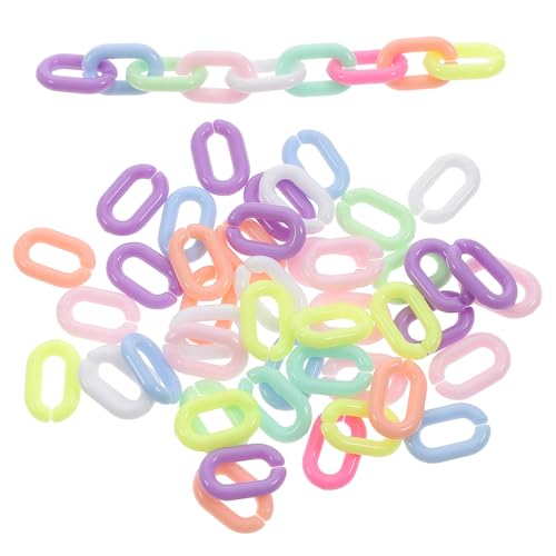 AKOOSY 200 Stück Acryl Kettenglieder Bunte Kunststoff C Clips Schnellverbinder für DIY Schmuck Taschen Ketten Gürtel Accessoires Kreative Bastelprojekte von AKOOSY