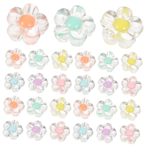 AKOOSY 200 Stück Acrylperlen Blumenform Transparent Mix Pastellfarben DIY Schmuckperlen für Armbänder Halsketten Haarschmuck Bastelperlen für Erwachsene von AKOOSY