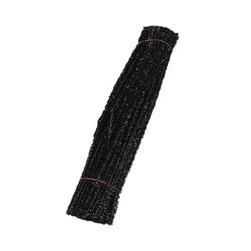 AKOOSY 200 Stück DIY Glitzer Pfeifenreiniger Schwarz Biegsame Chenilledraht Bastelstangen für Weihnachtsdekoration Party Favors Kreativmaterial zum Formen und Gestalten AKOOSY 200 Stück DIY Glitzer Pfeifenreiniger Schwarz Biegsame Chenilledraht Bastelstangen für Weihnachtsdekoration Party Favors Kreativmaterial zum Formen und Gestalten von AKOOSY