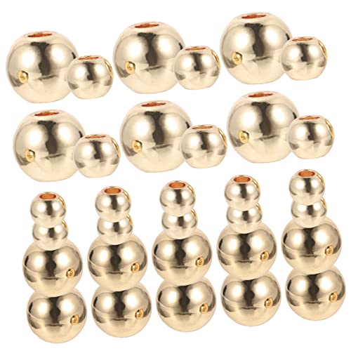 AKOOSY 200 Stück DIY Kupfer Spacer Perlen für Schmuckherstellung Runde Abstandsperlen Handgefertigte Materialien für Armbänder und Gold von AKOOSY